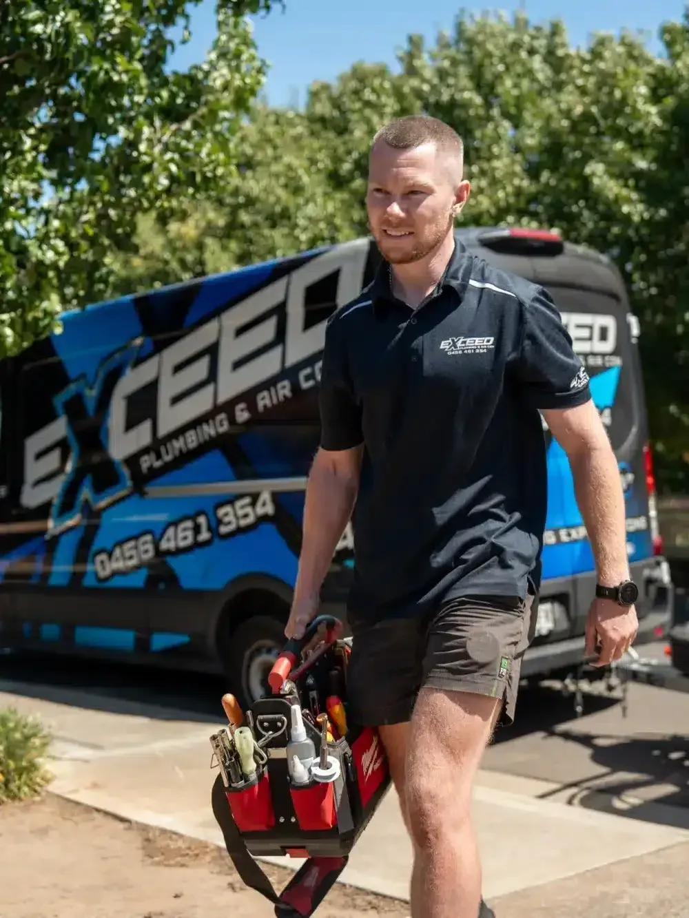 Local plumber arriving at a Elizabeth Grove home